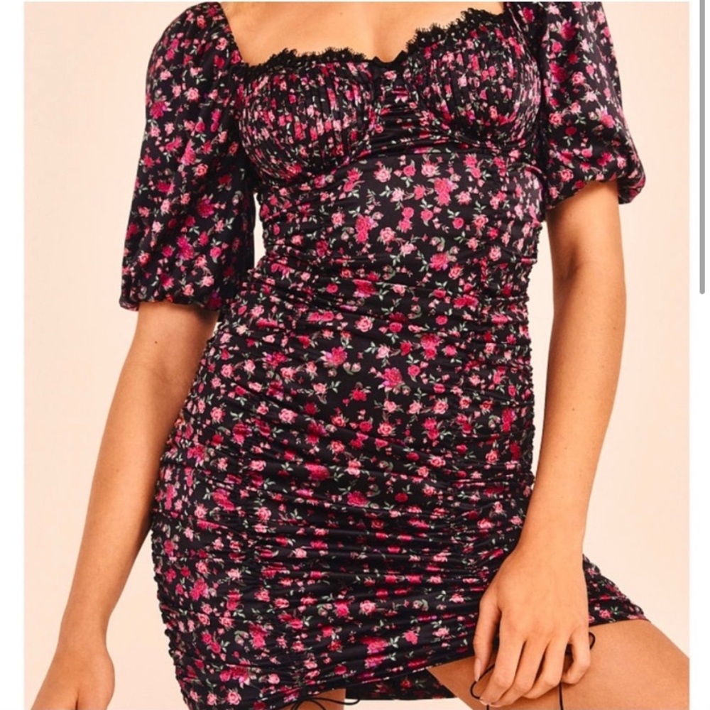 For Love and Lemons rose satin dress